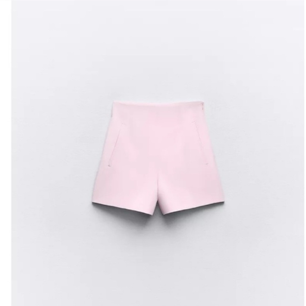 Zara Light Pink High Waisted Tailored Shorts